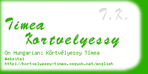 timea kortvelyessy business card